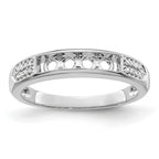 14K White Gold Family Jewelry Diamond Semi-Set Ring