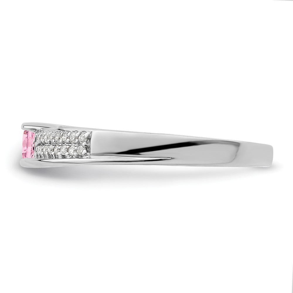 14K White Gold Family Jewelry Genuine Stone & Diamond Set Ring