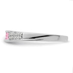 14K White Gold Family Jewelry Genuine Stone & Diamond Set Ring