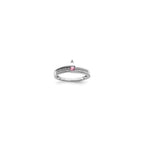 14K White Gold Family Jewelry Synthetic Stone & Diamond Set Ring