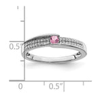 14K White Gold Family Jewelry Genuine Stone & Diamond Set Ring