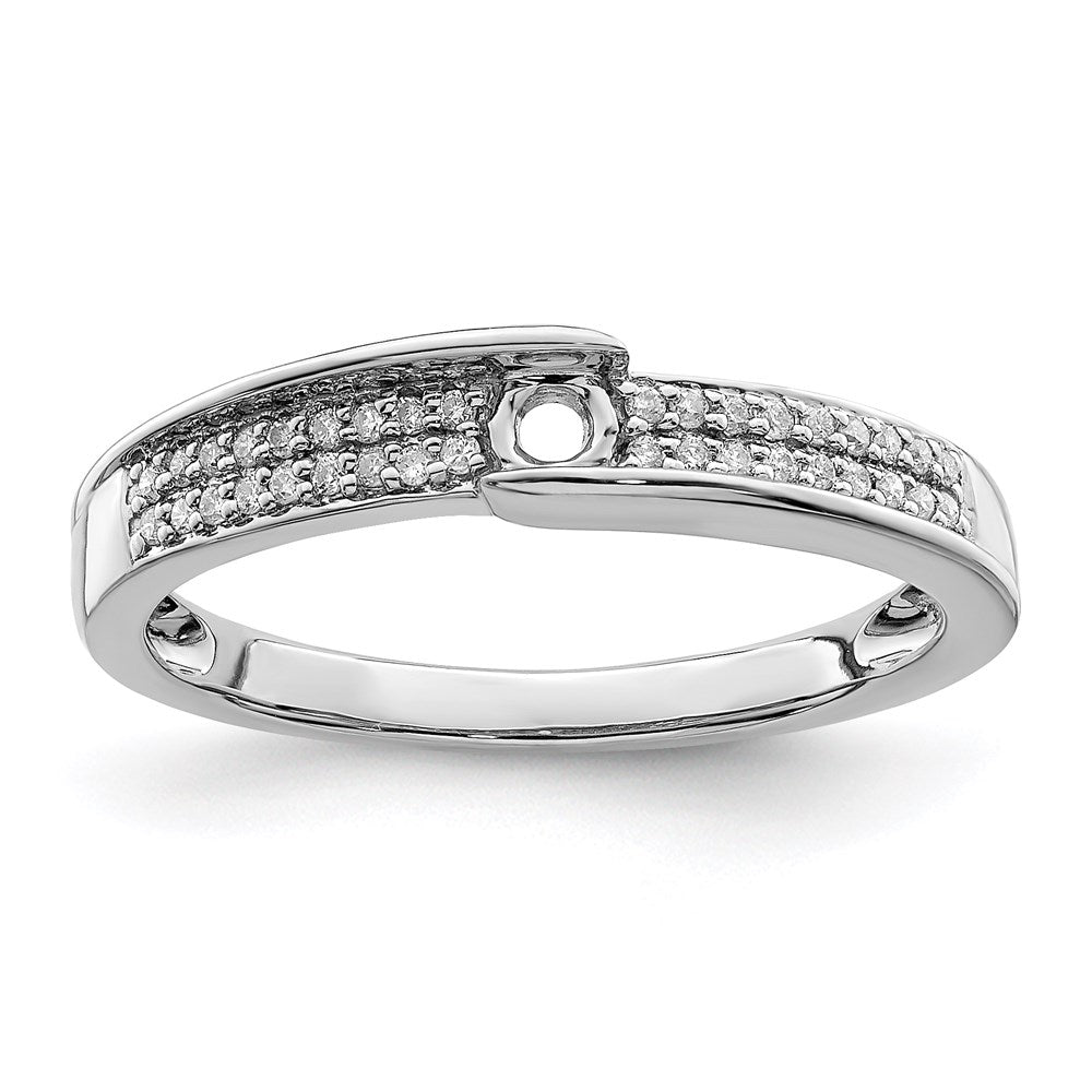 14K White Gold Family Jewelry Diamond Semi-Set Ring