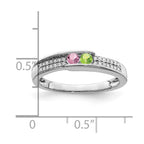 14K White Gold Family Jewelry Diamond Semi-Set Ring