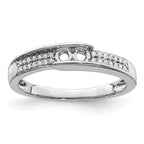 14K White Gold Family Jewelry Genuine Stone & Diamond Set Ring