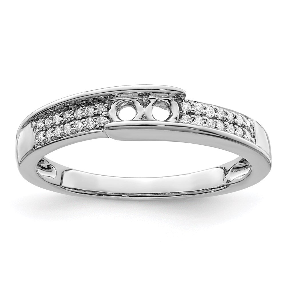 14K White Gold Family Jewelry Synthetic Stone & Diamond Set Ring