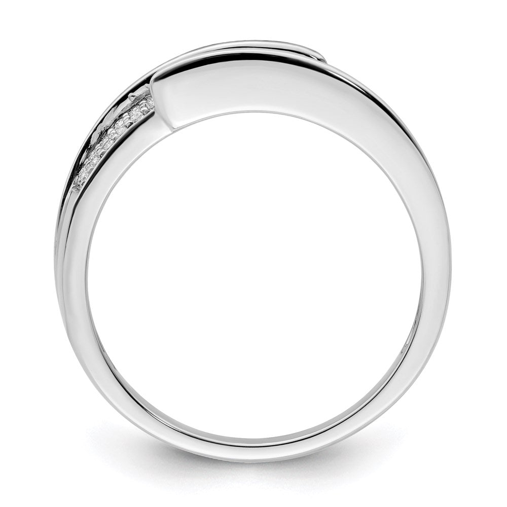 14K White Gold Family Jewelry Genuine Stone & Diamond Set Ring