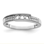 14K White Gold Family Jewelry Genuine Stone & Diamond Set Ring