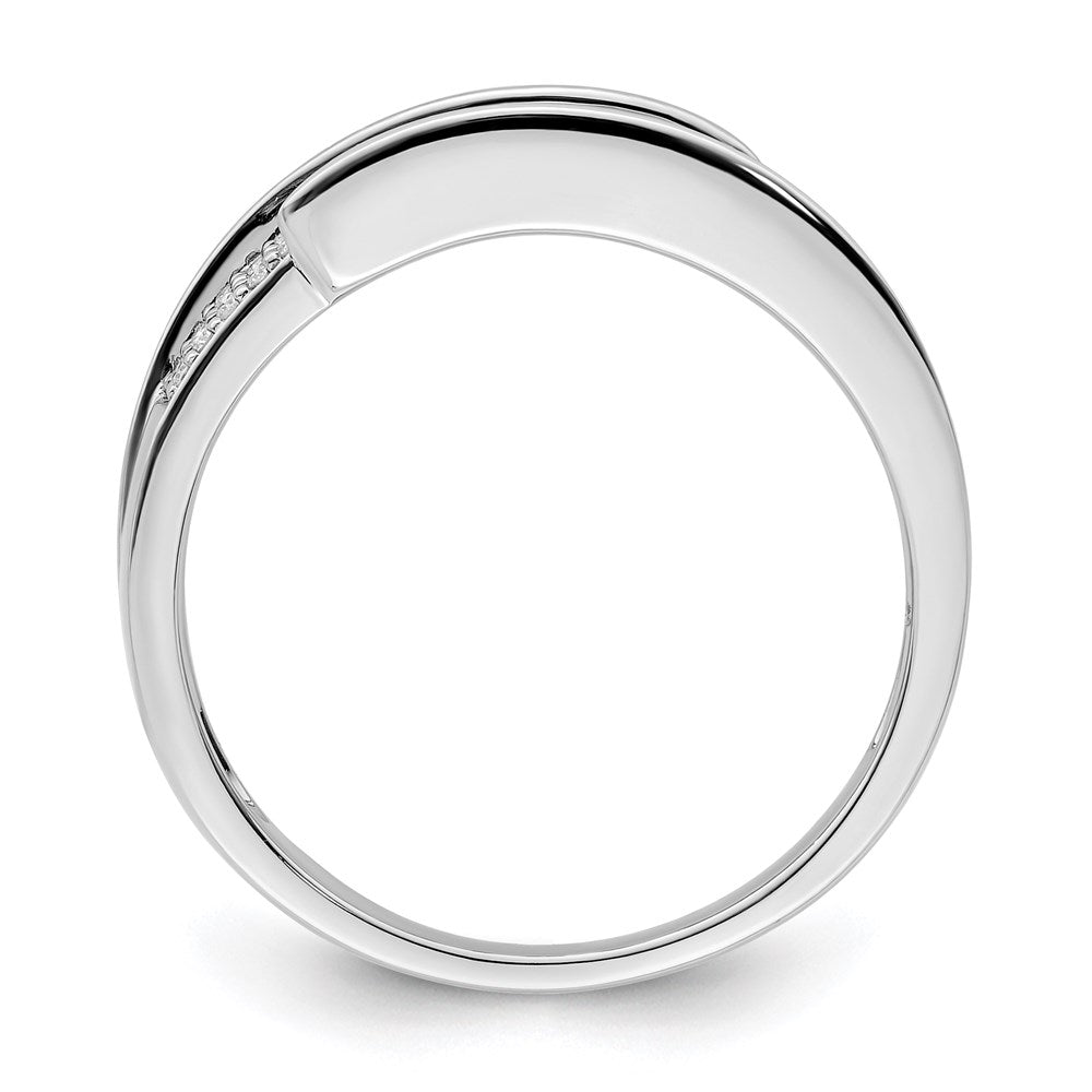 14K White Gold Family Jewelry Synthetic Stone & Diamond Set Ring
