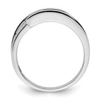 14K White Gold Family Jewelry Synthetic Stone & Diamond Set Ring