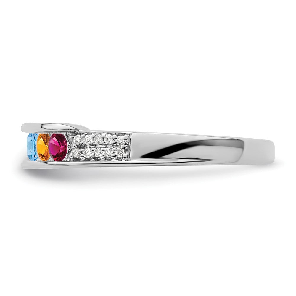 14K White Gold Family Jewelry Diamond Semi-Set Ring