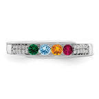 14K White Gold Family Jewelry Diamond Semi-Set Ring