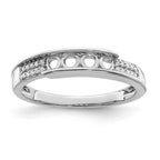 14K White Gold Family Jewelry Genuine Stone & Diamond Set Ring