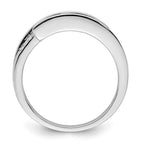 14K White Gold Family Jewelry Genuine Stone & Diamond Set Ring