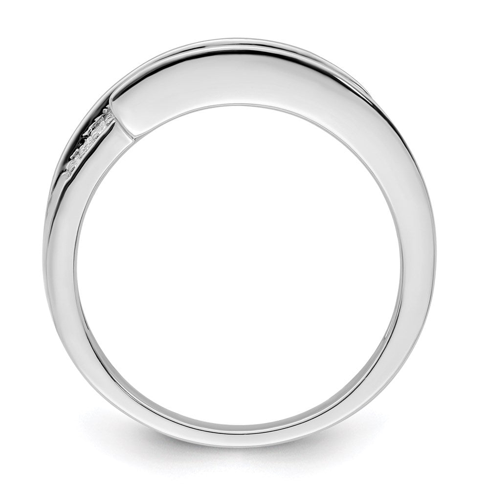 14K White Gold Family Jewelry Synthetic Stone & Diamond Set Ring