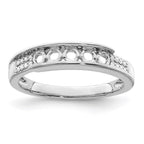 14K White Gold Family Jewelry Genuine Stone & Diamond Set Ring