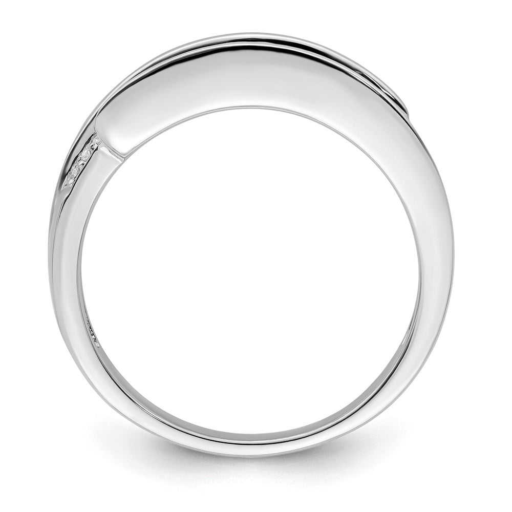 14K White Gold Family Jewelry Synthetic Stone & Diamond Set Ring