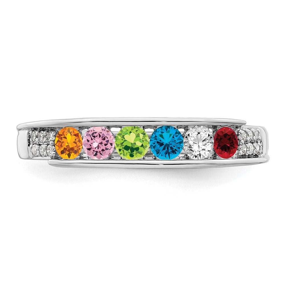 14K White Gold Family Jewelry Diamond Semi-Set Ring