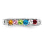 14K White Gold Family Jewelry Diamond Semi-Set Ring