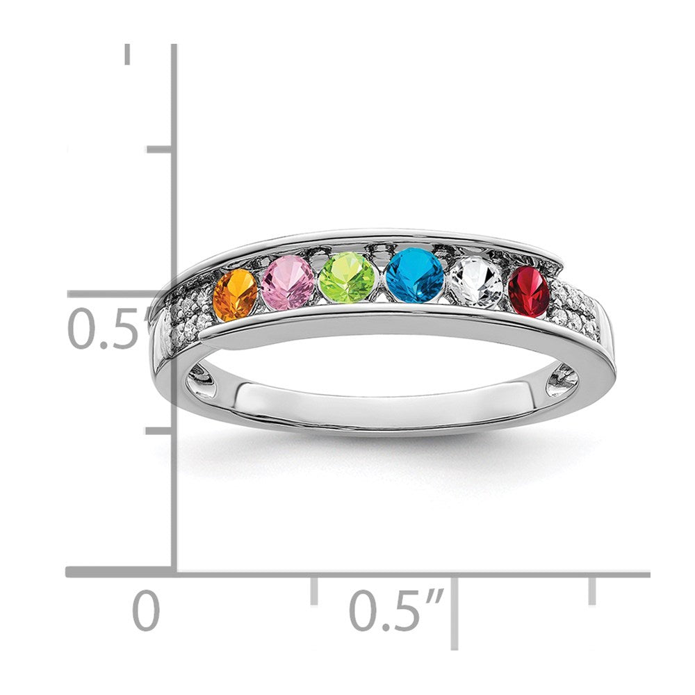 14K White Gold Family Jewelry Diamond Semi-Set Ring