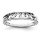 14K White Gold Family Jewelry Genuine Stone & Diamond Set Ring