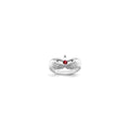 14k White Gold 1 Synthetic Stone Family Ring