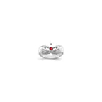 14k White Gold 1 Synthetic Stone Family Ring