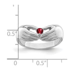 14k White Gold 1 Synthetic Stone Family Ring