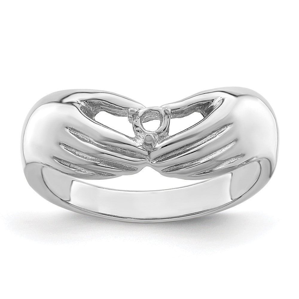 14k White Gold 1 Synthetic Stone Family Ring