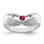 14k White Gold 1 Synthetic Stone Family Ring