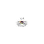 14k White Gold 4 Synthetic Stone Family Ring