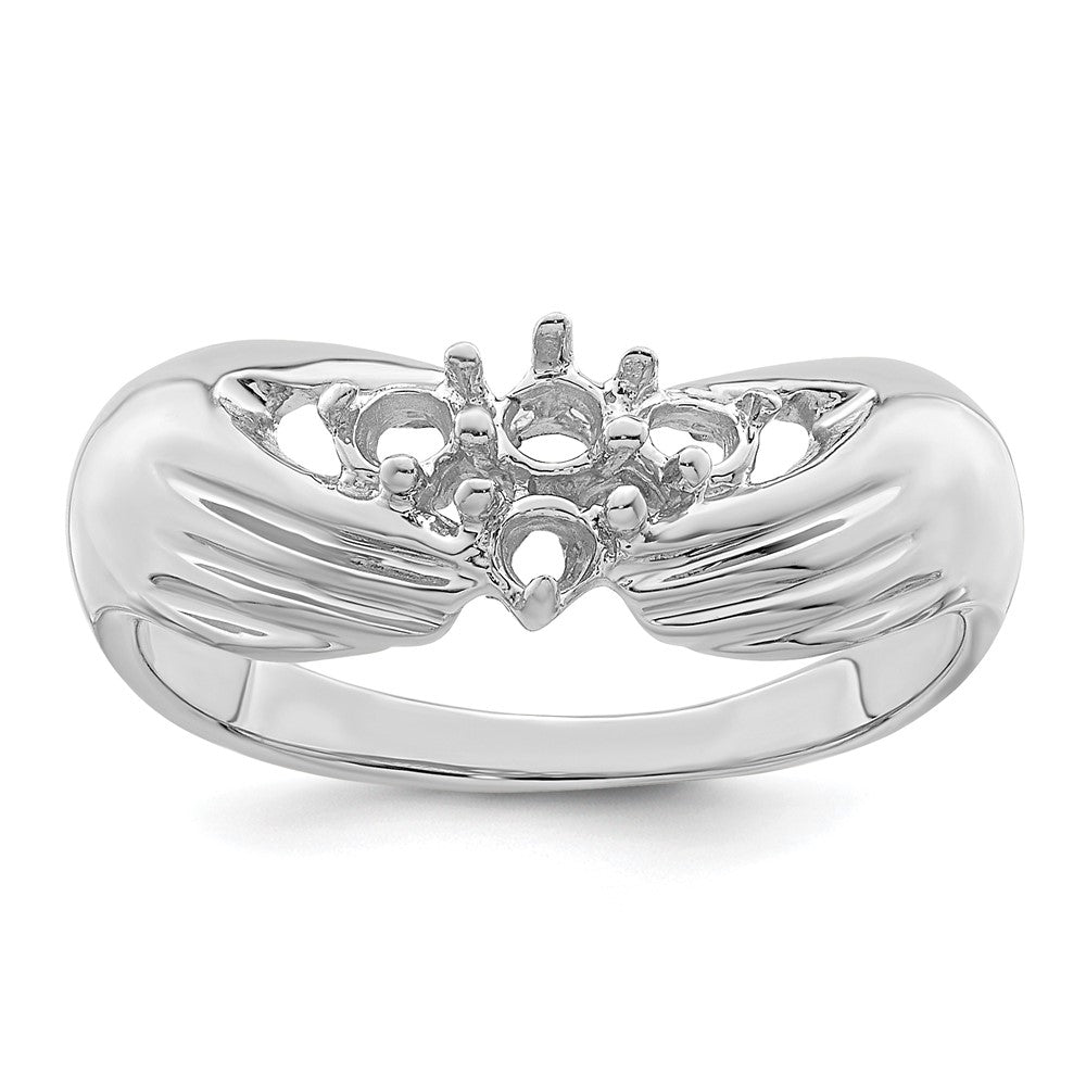 14k White Gold 4 Genuine Stone Family Ring