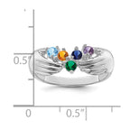 14k White Gold 5 Genuine Stone Family Ring