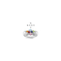 14k White Gold 6 Synthetic Stone Family Ring