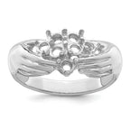 14k White Gold 7 Genuine Stone Family Ring