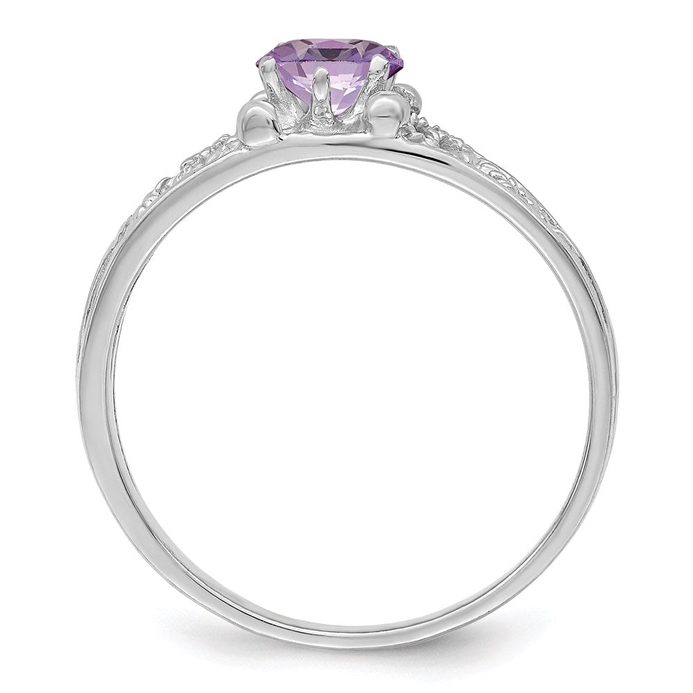 14k White Gold 1 Synthetic Stone Family Ring