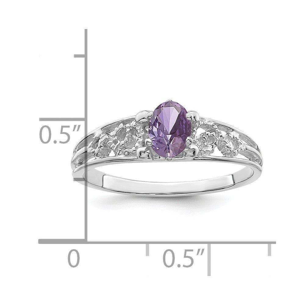 14k White Gold 1 Genuine Stone Family Ring