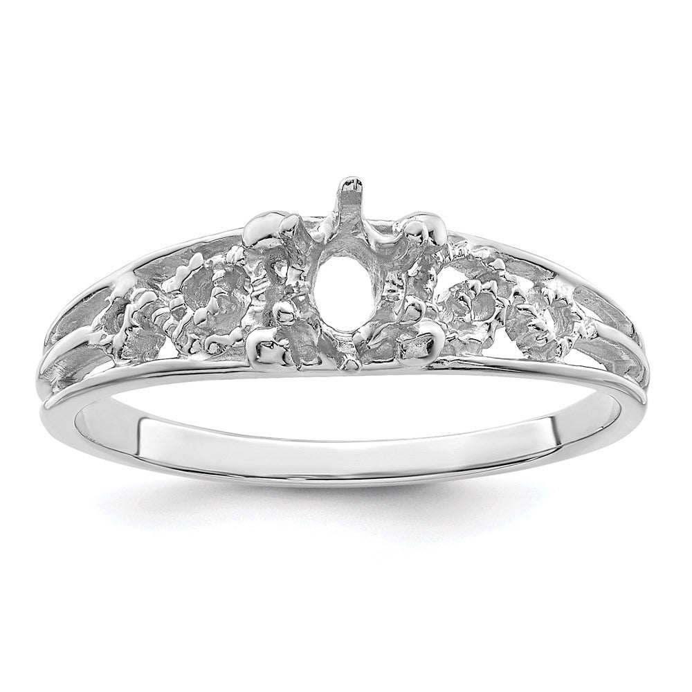 14k White Gold 1 Genuine Stone Family Ring
