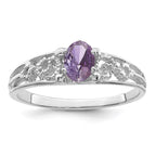 14k White Gold 1 Synthetic Stone Family Ring