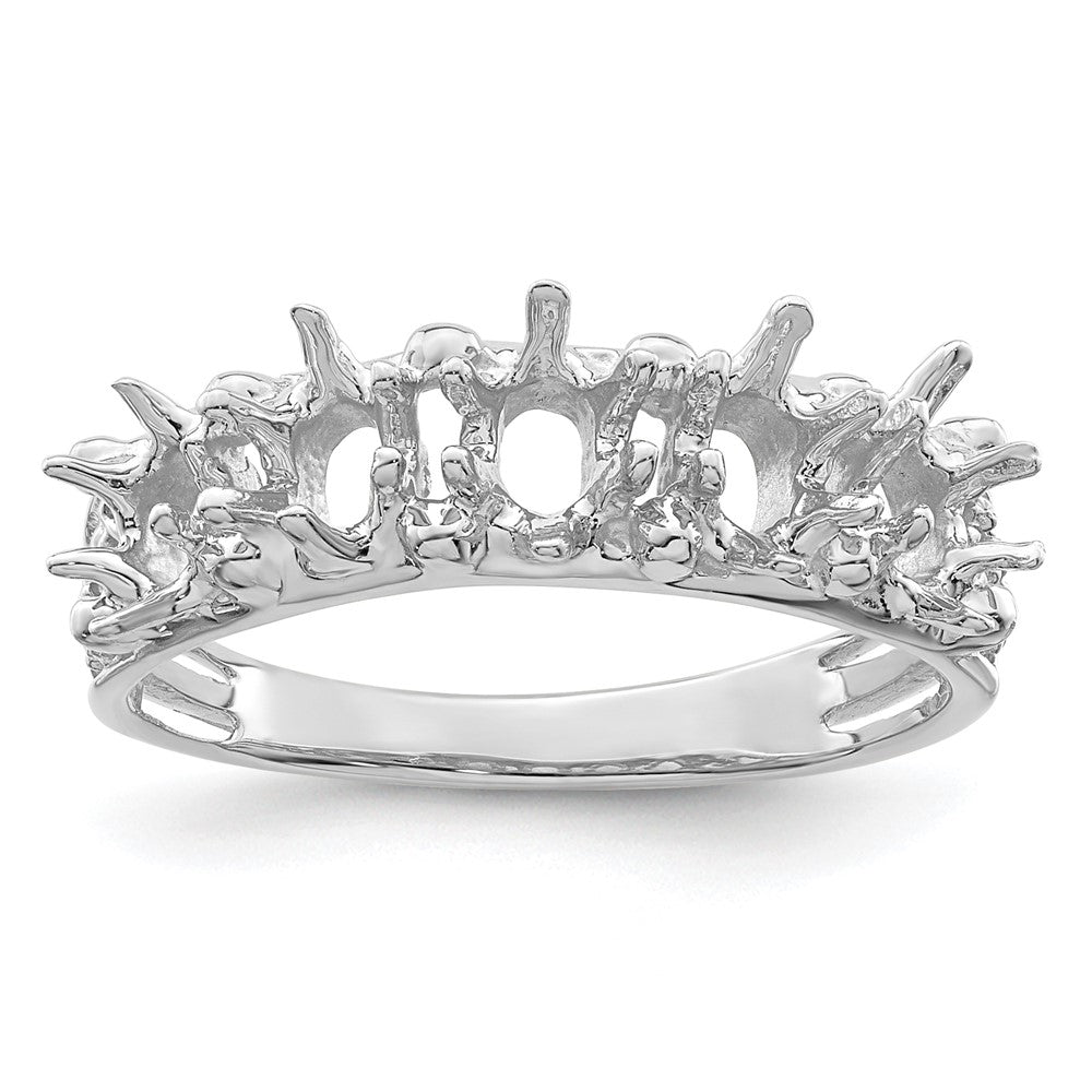 14k White Gold 5 Synthetic Stone Family Ring