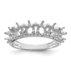 14k White Gold 6 Genuine Stone Family Ring