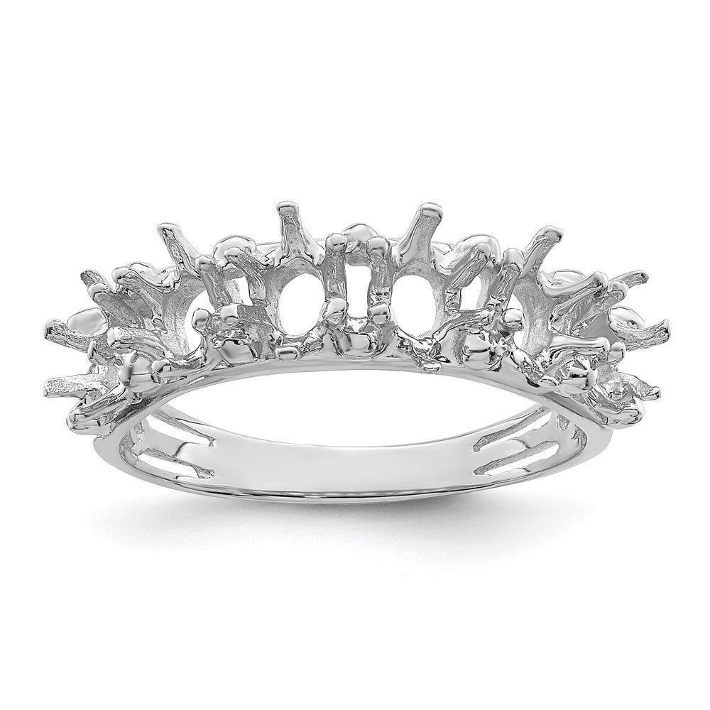 14k White Gold 6 Synthetic Stone Family Ring