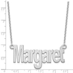 Sterling Silver/Rhodium-plated Large Name Plate Necklace