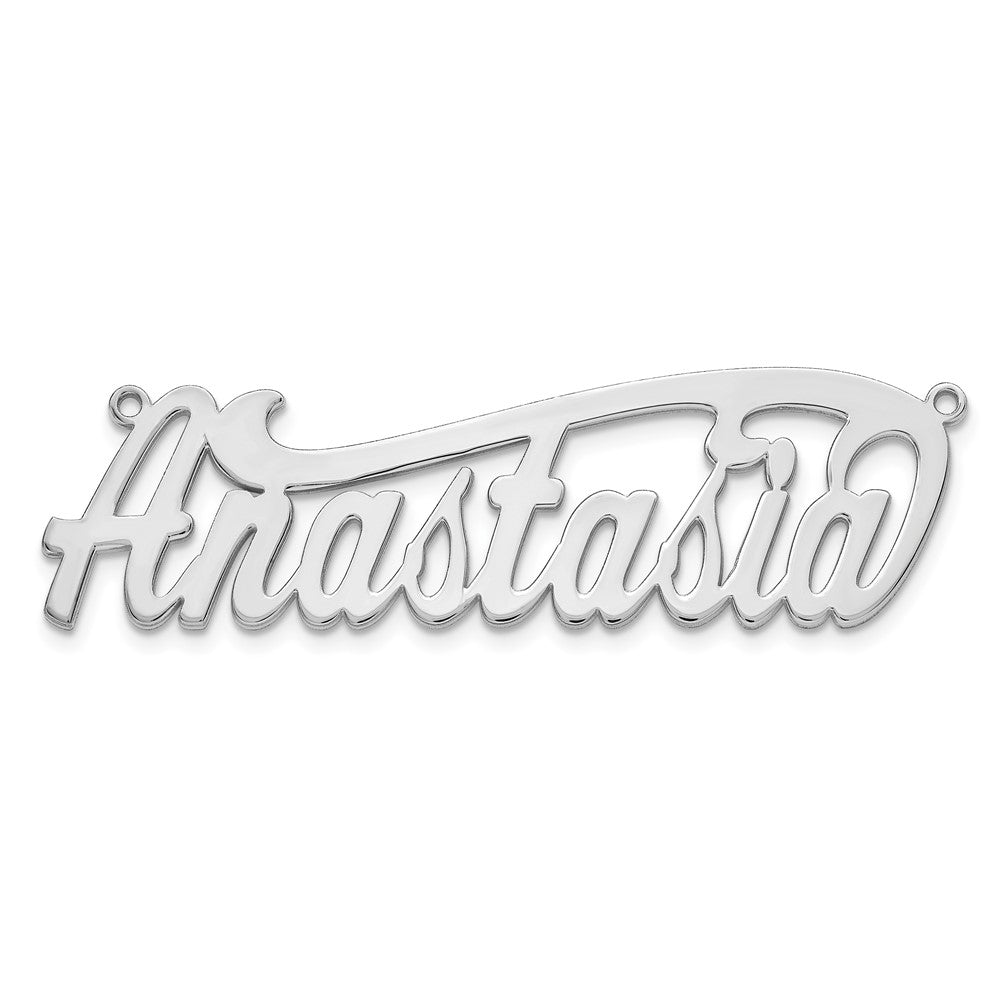 10k White Gold Polished Name Plate