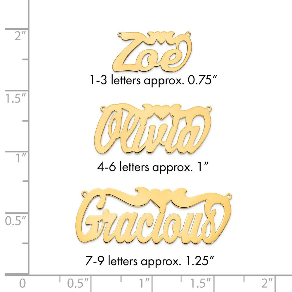 14k Yellow Gold Polished Heart Name Plate