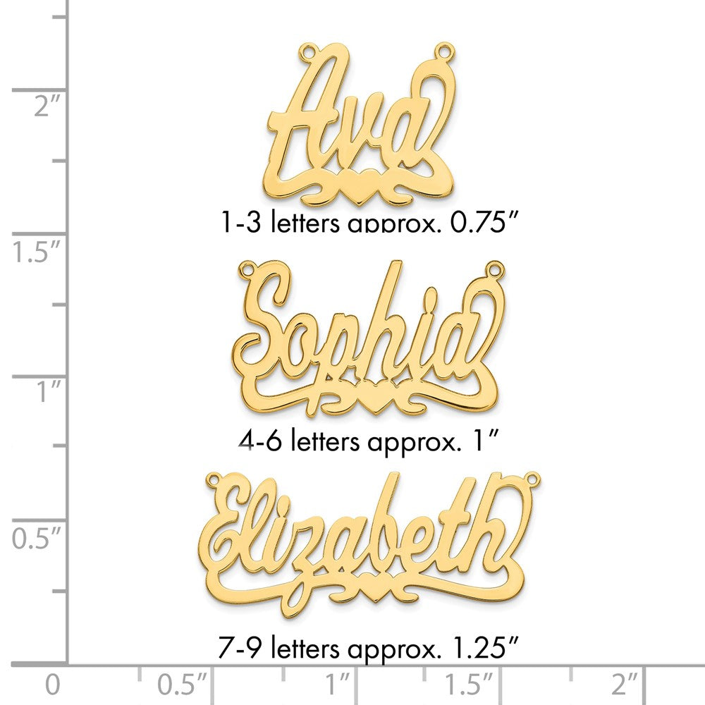 14k Yellow Gold Heart Name Plate