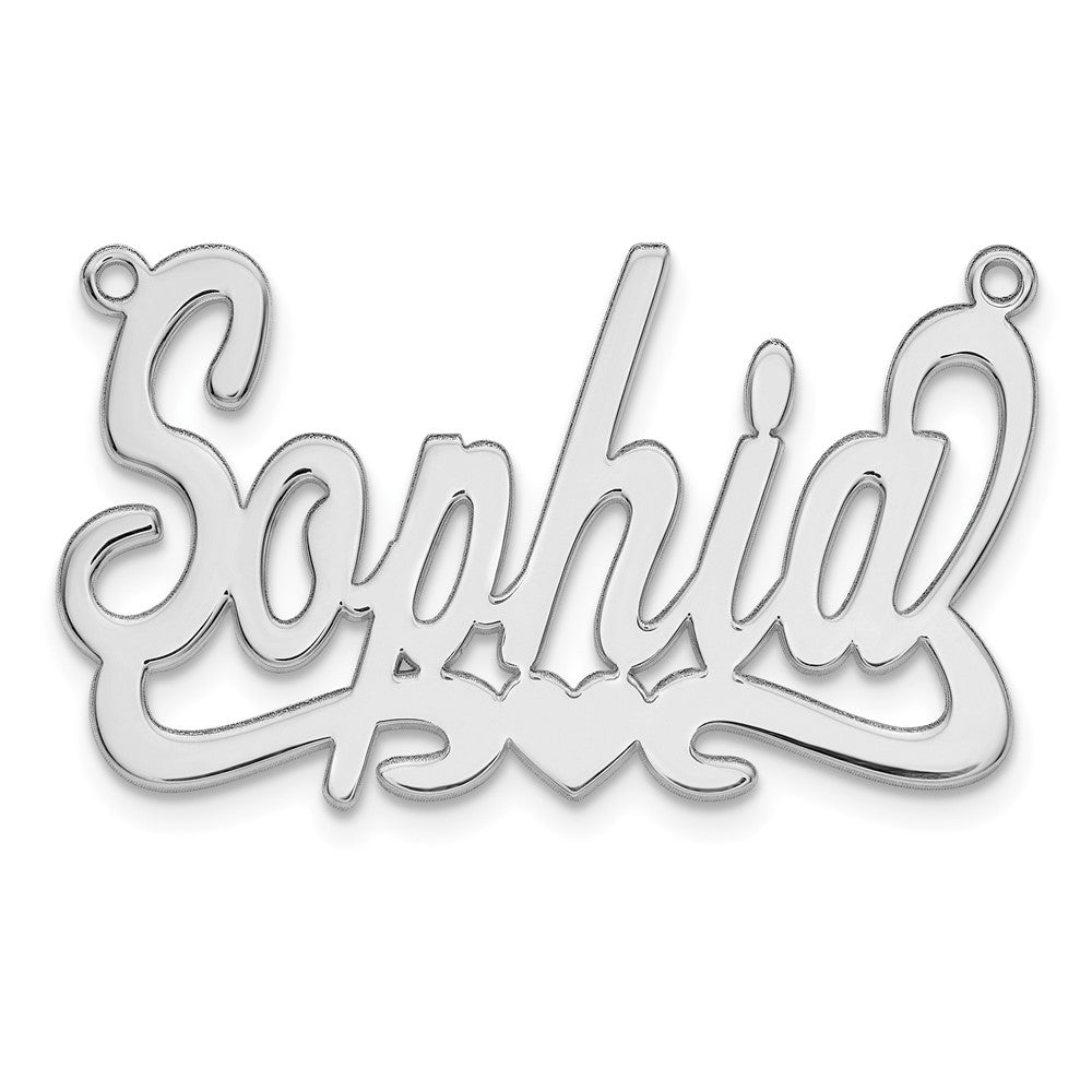 Sterling Silver/Rhodium-plated Heart Name Plate