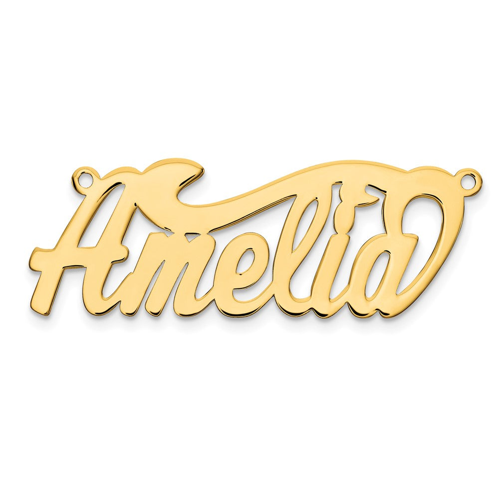 14k Yellow Gold  Polished Name Plate