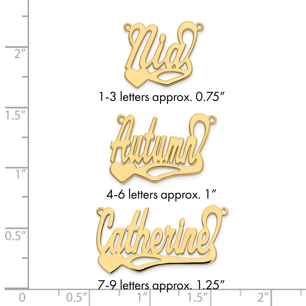 14k Yellow Gold Polished Heart Name Plate