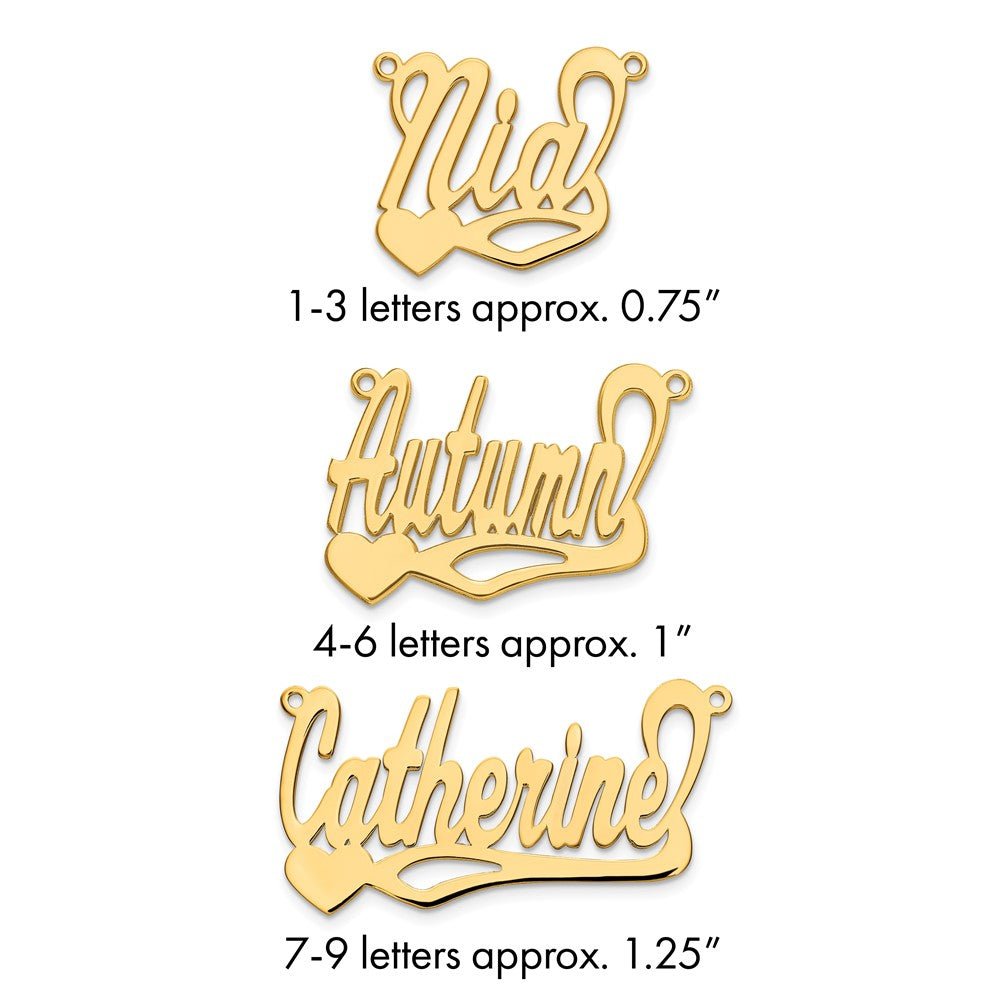 14k Yellow Gold Polished Heart Name Plate