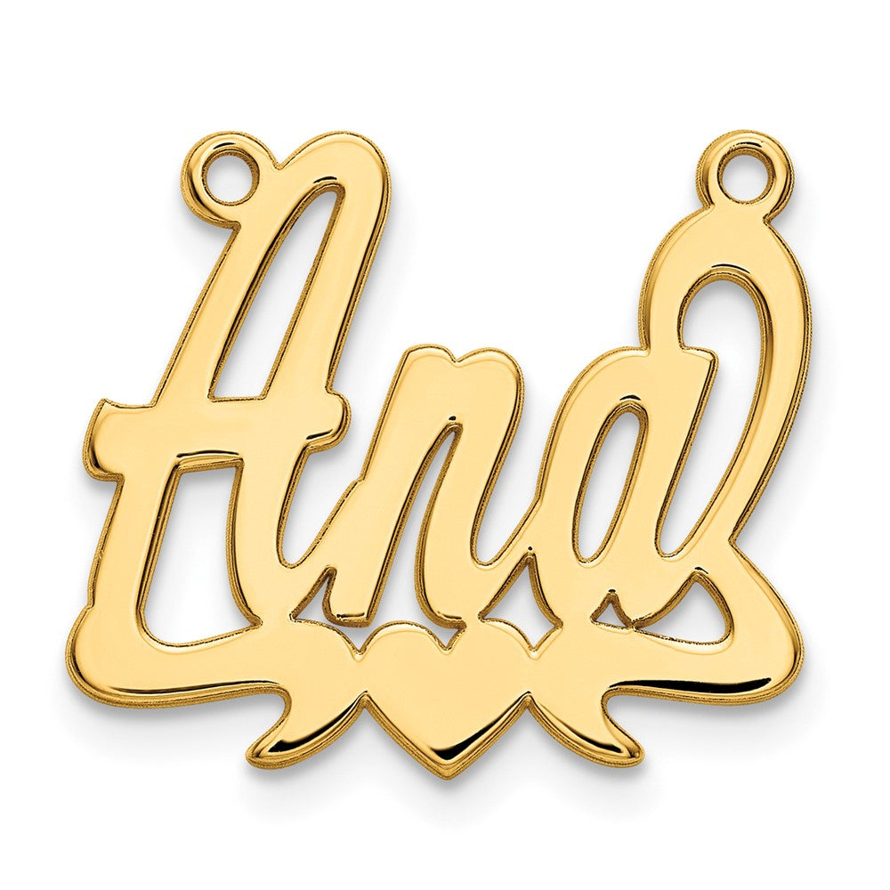 14k Yellow Gold Polished Heart Name Plate